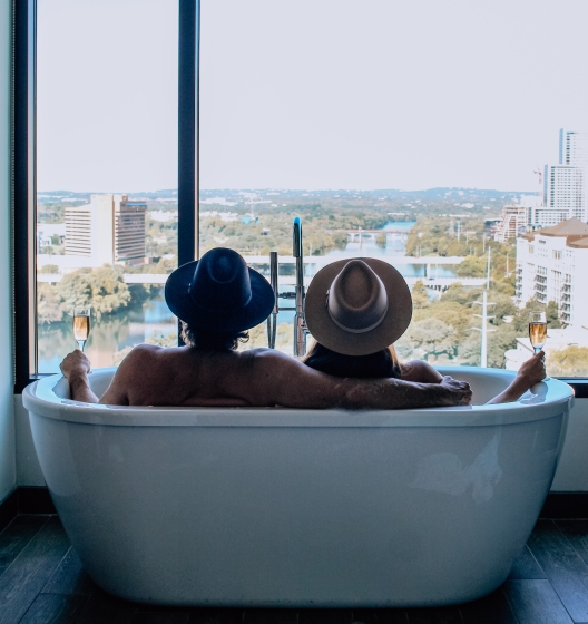view from the bathtub