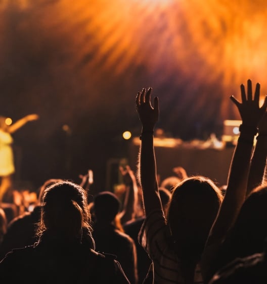 crowd in front of music stage