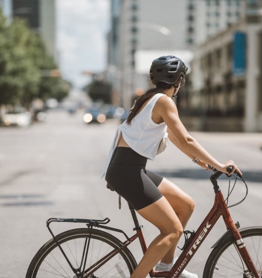 woman biking