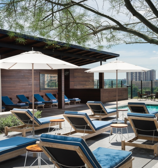 pool deck and sun chairs