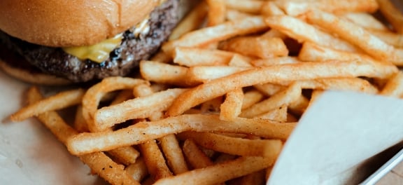 Burger and fries