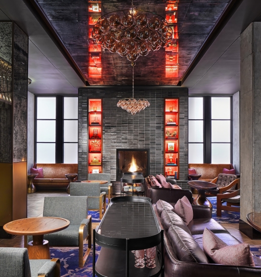 Fireplace inside Brass Poppy