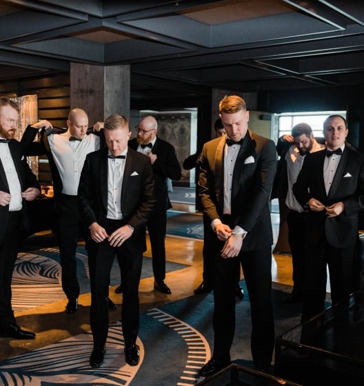 groom and his friends