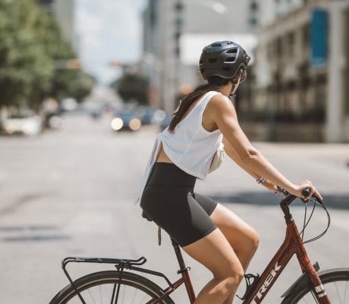 woman biking