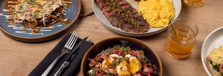 Weekend brunch spread at Geraldine's in Austin