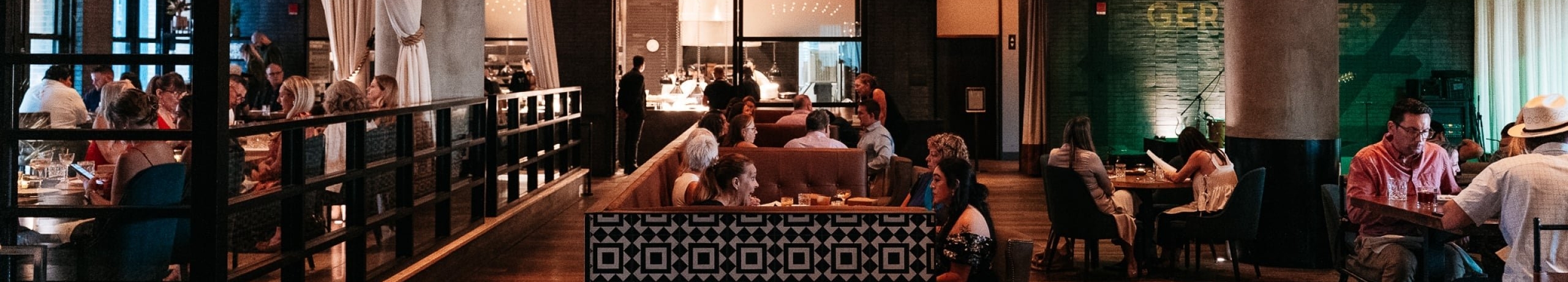 Geraldine's dining room and live music stage at Hotel Van Zandt