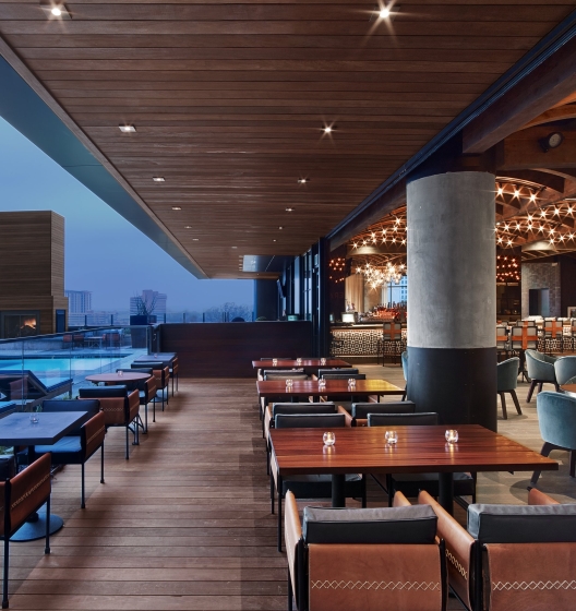 Geraldine's rooftop patio at Hotel Van Zandt