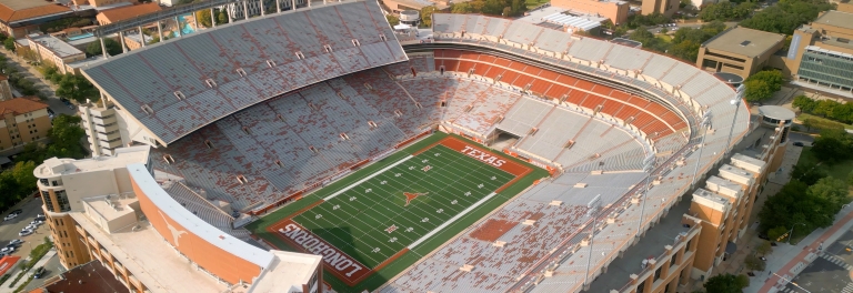 Darrell K Royal-Texas Memorial Stadium - home of the Longhorns Football Team in Austin - AUSTIN, UNITED STATES - NOVEMBER 02, 2022